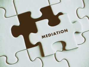 Mediation law puzzle concept.