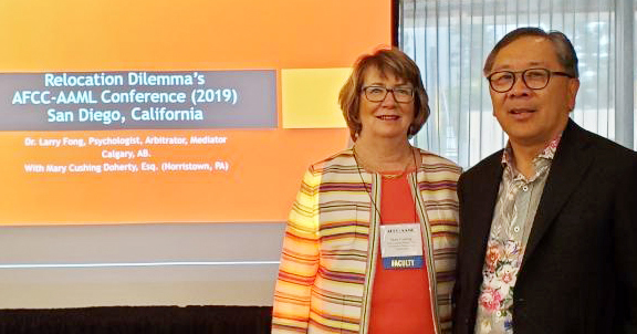 mary cushing doherty and Dr. Larry Fong speak at AFCC AAML conference in San Diego 2019