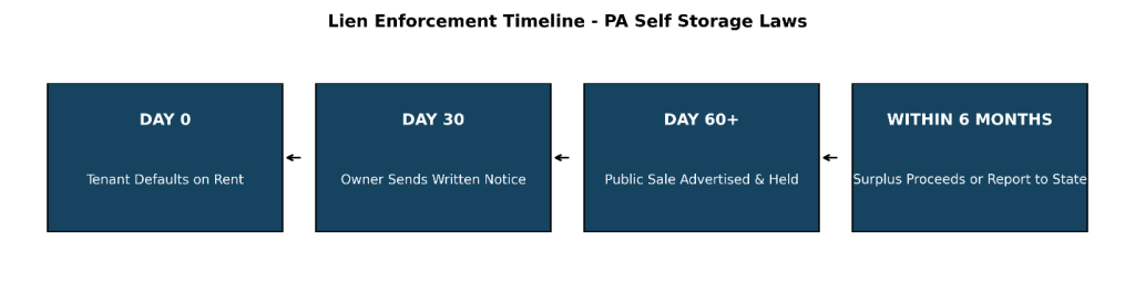 lien enforcement timeline - pa self storage unit laws