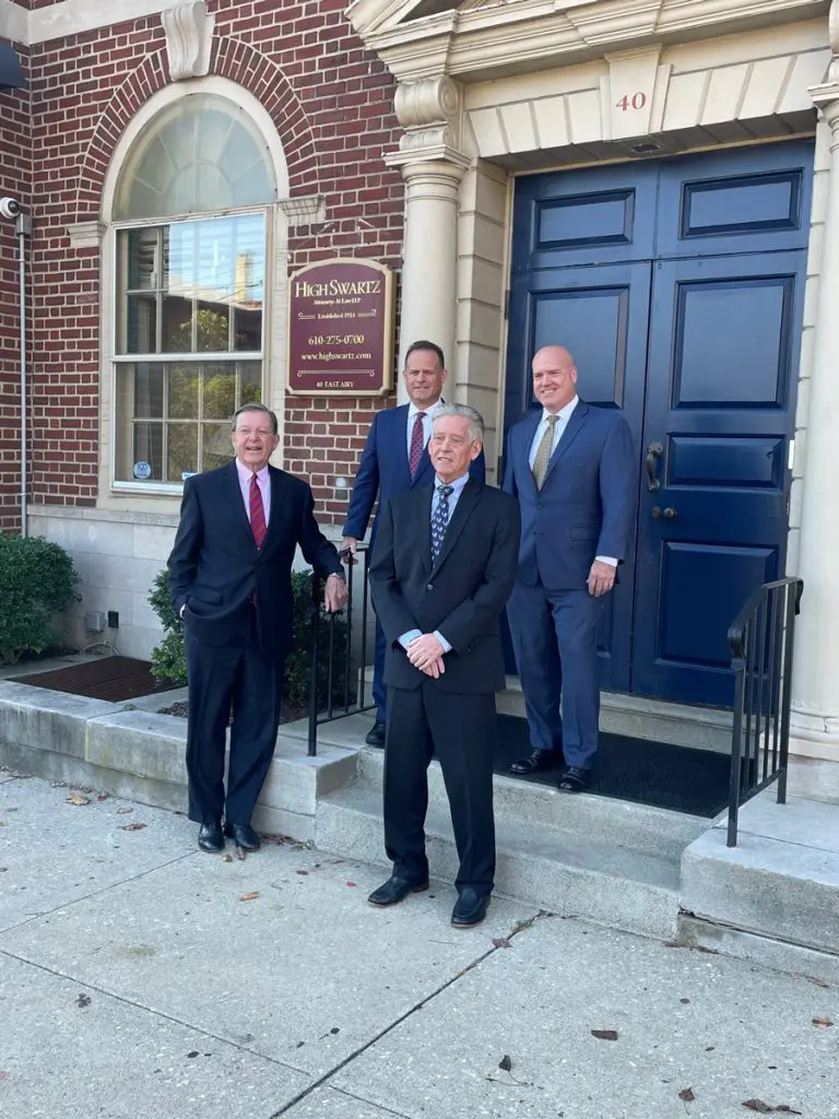 municipal attorneys stand at high swartz llp norristown office entrance