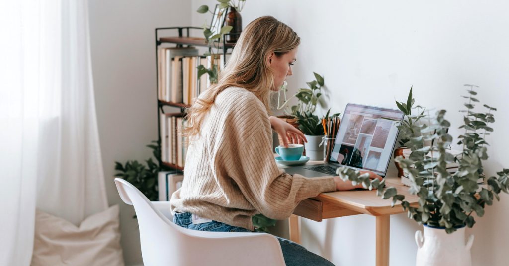 woman working from home